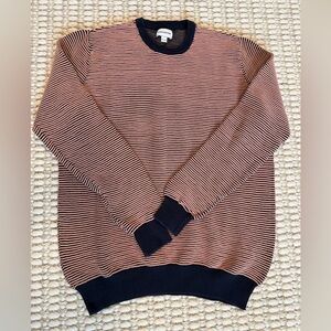 Frank and Oak Striped Navy and Orange Men's Sweater